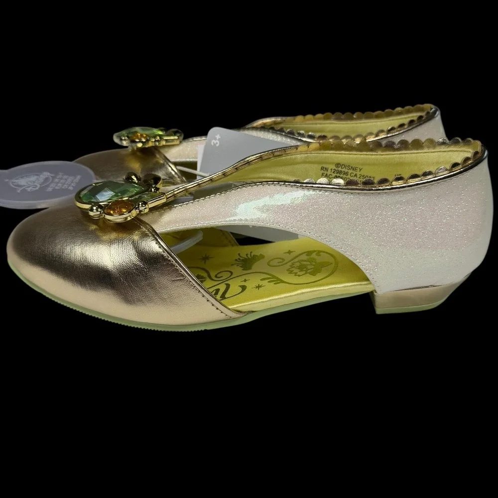 Disney Tiana Princess & the Frog Costume Shoes Dress Up Girls Gem Sparkle 2/3